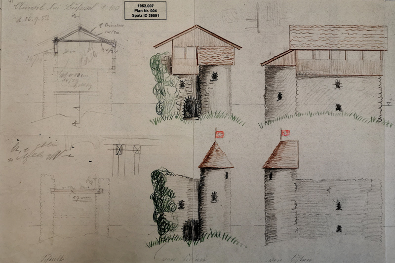 PlÀne Umbau Ruine Anwil 1952
